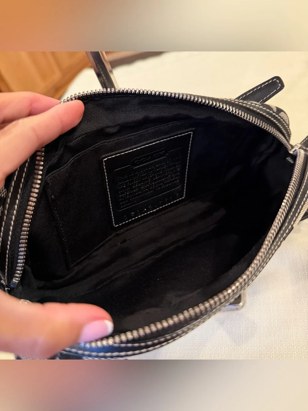 Coach Black & Gray Signature Canvas Monogram Y2K EUC
